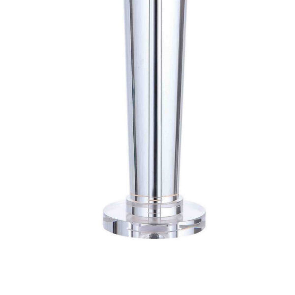 27 Inch Table Lamp with Glass Stand, Empire Shade, Metal, Clear Finish