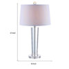 27 Inch Table Lamp with Glass Stand, Empire Shade, Metal, Clear Finish
