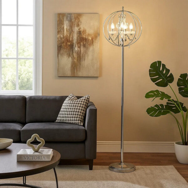 1502202669919b90ddea3.jpeg Shine 61 Inch Floor Lamp, Chandelier Style, Crystal and Metal, Chrome