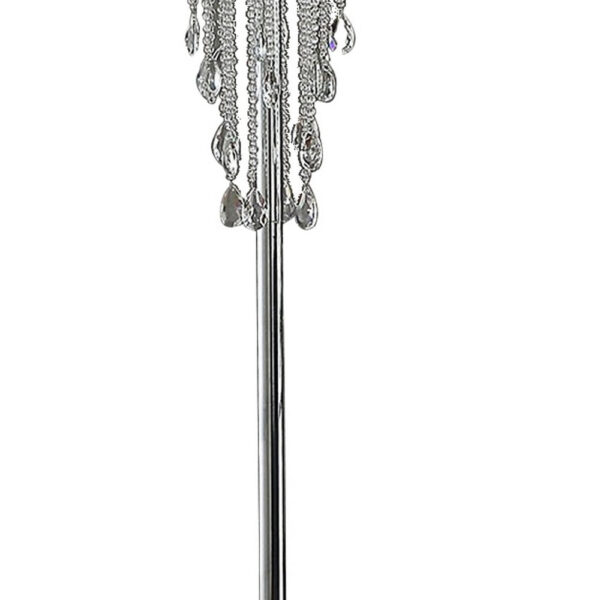 1502202669919ba941910.jpeg Cara 62 Inch Floor Lamp, Hanging Drop Design, Crystal and Metal, Chrome