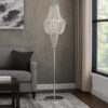 1502202669919baf388a3.jpeg Cara 62 Inch Floor Lamp, Hanging Drop Design, Crystal and Metal, Chrome