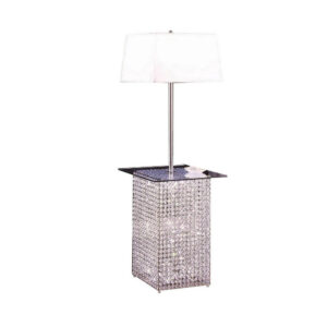 1502202669919bb606b77.jpeg 59 Inch Floor Lamp with Glass Tabletop, Crystal Stand, Metal, Clear