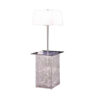 1502202669919bb83bb32.jpeg 59 Inch Floor Lamp with Glass Tabletop, Crystal Stand, Metal, Clear