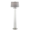 Axie 60 Inch Floor Lamp, Clear Glass Stand, Empire Shade, Metal, Nickel