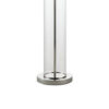 Axie 60 Inch Floor Lamp, Clear Glass Stand, Empire Shade, Metal, Nickel
