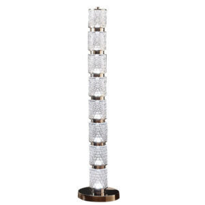 1502202669919be552eab.jpeg Siri 47 Inch Floor Lamp with LED Glass Shade, Metal Base, Nickel Finish
