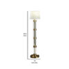 Kria 60 Inch Floor Lamp, Clear Glass Stand, Metal Bands, Antique Brass