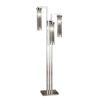 61 Inch Floor Lamp, 3 Crystal Cascade Style Shade, Chrome Finished Metal