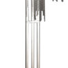 61 Inch Floor Lamp, 3 Crystal Cascade Style Shade, Chrome Finished Metal
