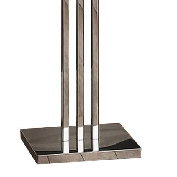 61 Inch Floor Lamp, 3 Crystal Cascade Style Shade, Chrome Finished Metal