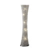 Wren 57 Inch Floor Lamp, Crystal Base with Subtle Curve, Metal, Silver