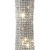 Wren 57 Inch Floor Lamp, Crystal Base with Subtle Curve, Metal, Silver