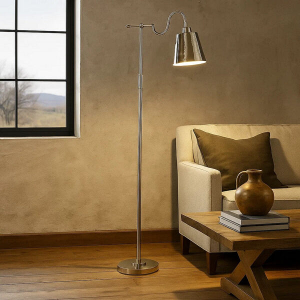 1502202669919c6671ff3.jpeg 63 Inch Floor Lamp, Cone Metal Shade, Round Base, Silver Finish