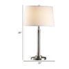 28 Inch Table Lamp Set of 2, Empire Fabric Shade, Modern Nickel Base