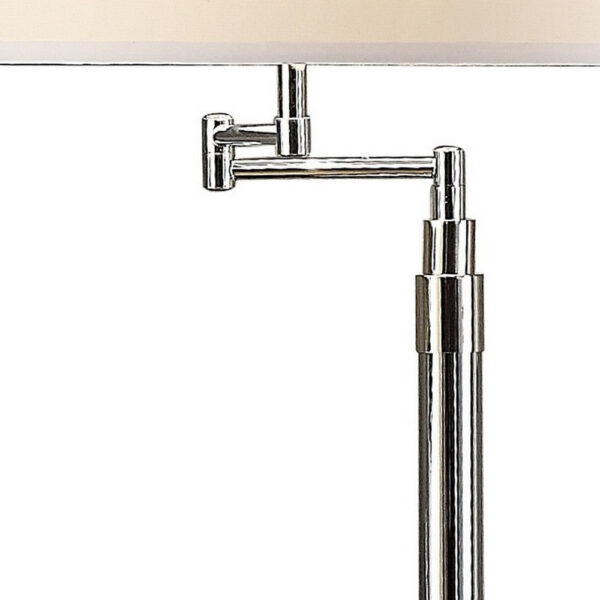 31 Inch Table Lamp Set of 2, Empire Fabric Shade, Modern Nickel Base