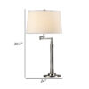 31 Inch Table Lamp Set of 2, Empire Fabric Shade, Modern Nickel Base