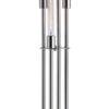 59 Inch Floor Lamp, 4 LED Lights, Metal Round Base, Glossy Nickel Finish