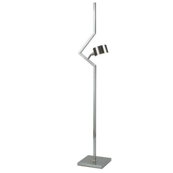 60 Inch Floor Lamp, Metal Drum Shade, Modern Style, Square Base, Nickel