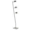 60 Inch Floor Lamp, 3 Drum Metal Shades, Modern Style, Silver Frame