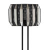 Pin 59 Inch Floor Lamp, Drum Shade, Metal Base, Accent Round Base, Black
