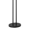 Pin 59 Inch Floor Lamp, Drum Shade, Metal Base, Accent Round Base, Black
