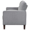 Bow 54 Inch Loveseat, Grid Tufted Back, Track Arms, Self Welt Trim, Gray