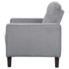 Bow 32 Inch Accent Chair, Grid Tufted, Track Arms, Self Welt Trim, Gray