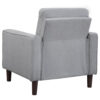 Bow 32 Inch Accent Chair, Grid Tufted, Track Arms, Self Welt Trim, Gray