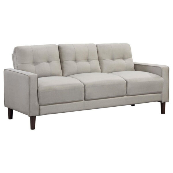 1502202669919dc165a32.jpeg Bow 77 Inch Sofa, Grid Tufted Back, Track Arms, Self Welt Trim, Beige