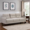 1502202669919dd107a8a.jpeg Bow 77 Inch Sofa, Grid Tufted Back, Track Arms, Self Welt Trim, Beige