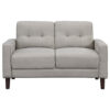 Bow 54 Inch Loveseat, Grid Tufted Back, Track Arms, Self Welt Trim, Beige