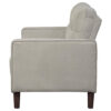 Bow 54 Inch Loveseat, Grid Tufted Back, Track Arms, Self Welt Trim, Beige