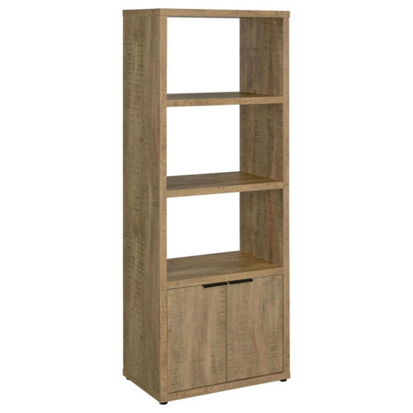 1502202669919df90b5a8.jpeg Tag 71 Inch Media Tower with 3 Shelves, 2 Doors, MDF Wood, Mango Brown