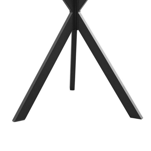 36 Inch Bar Table, Metal Top, Hammered Nails, Intersected Base, Silver