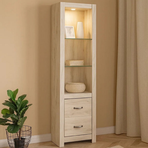 1502202669919e5d83bcc.jpeg 72 Inch Wood Pier, 4 Adjustable Shelves, Antique Style White Wood Finish