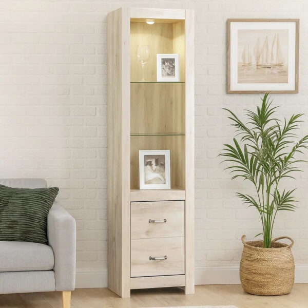 1502202669919e607f256.jpeg 72 Inch Wood Pier, 4 Adjustable Shelves, Antique Style White Wood Finish