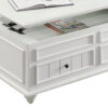48 Inch Coffee Table, Lift Top Function, 2 Drawers, White Poplar Wood