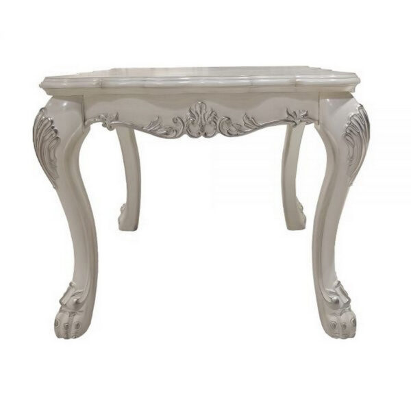1502202669919e770a449.jpeg Ally 28 Inch Side End Table, Aspen Wood, Classic Scrollwork, Polyresin