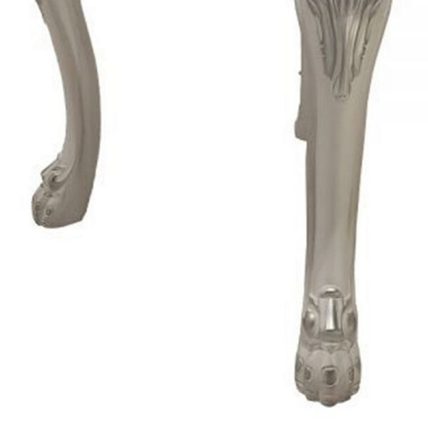 1502202669919e7c13b82.jpeg Ally 28 Inch Side End Table, Aspen Wood, Classic Scrollwork, Polyresin