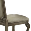 Loki 29 Inch Dining Chair Set of 2, Antique White, Crown Top, Welt Trim