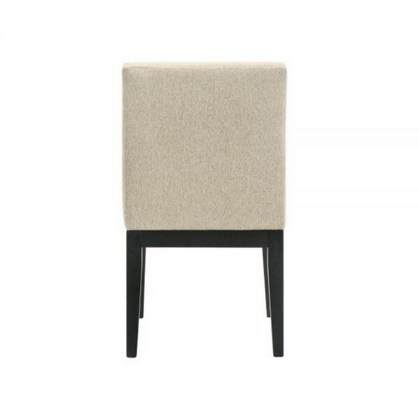 Fin 23 Inch Dining Chair, Set of 2, Fabric Upholstery, Beige and Black