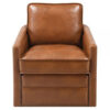 1502202669919f5d73e85.jpeg Roco 34 Inch Accent Chair with Swivel, Faux Leather Upholstery, Brown