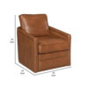 1502202669919f6489930.jpeg Roco 34 Inch Accent Chair with Swivel, Faux Leather Upholstery, Brown