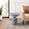 1502202669919fb7e2ed3.jpeg Lylie 30 Inch Side End Table, Round Naturalistic Design, Gray Cement
