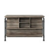 59 Inch Kitchen Island with 2 Shelves, Industrial Antique Oak Brown, Gray