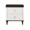 1502202669919fe63d2e7.jpeg Aren 27 Inch Nightstand, 2 Drawers, USB Charger, Solid Wood, White, Brown