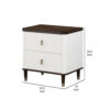 1502202669919fed1703f.jpeg Aren 27 Inch Nightstand, 2 Drawers, USB Charger, Solid Wood, White, Brown