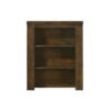 Maryl 26 Inch Pier Bookcase with 2 Shelves, Solid Wood, Antique Oak Brown
