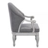 Fil 32 Inch Armchair, Tufted Backrest, Fabric Upholstery, Poplar Wood, Gray