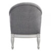 Fil 32 Inch Armchair, Tufted Backrest, Fabric Upholstery, Poplar Wood, Gray